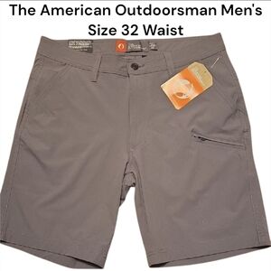 The American Outdoorsman Men's Gray- Castlerock Shorts Size 32 Waist Nwt